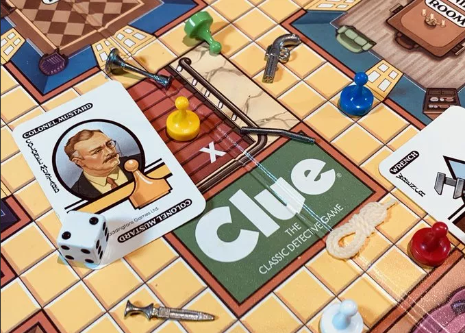 Colonel Mustard in the games room with a meeple