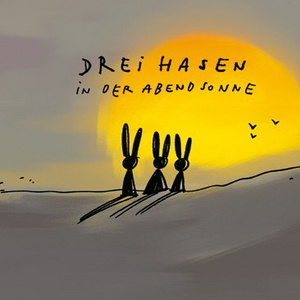 Drei Hasen in der Abendsonne