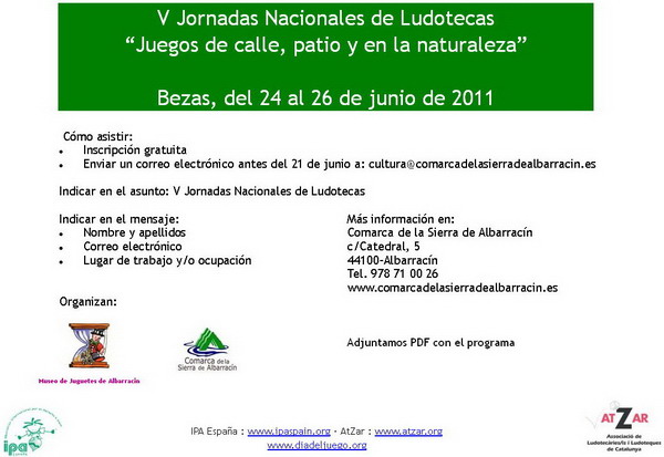 V Jornadas Nacionales de Ludotecas